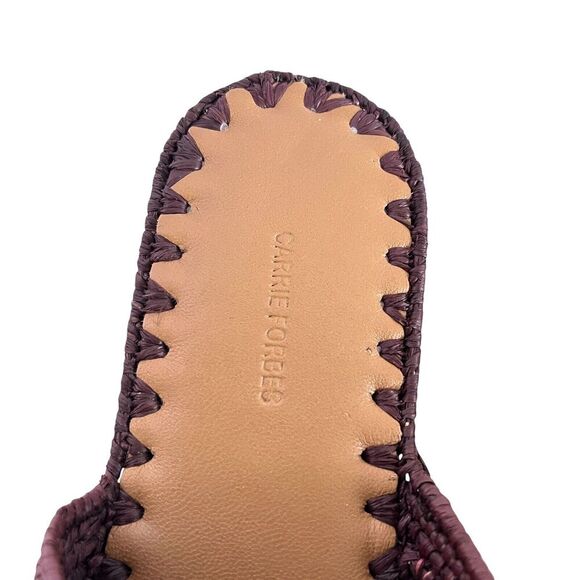 Carrie Forbes Brown Salon Raffia Flat Slide Slip-On Sandals Women's Size 37 US 7 - Picture 6 of 9